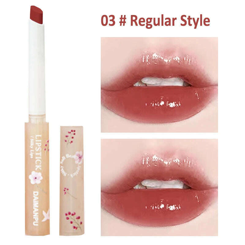 Jelly Mirror Lipstick Makeup Love Shape Waterproof Non-stick Cup Solid Lip Gloss Clear Long Lasting Moisturizing Lipstick Pen - KIMLUD