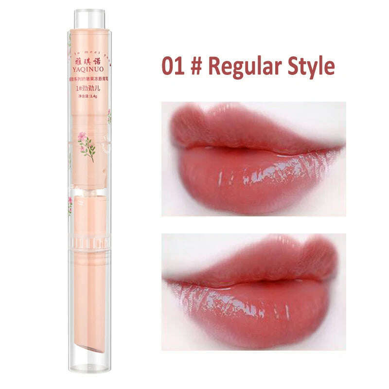 Jelly Mirror Lipstick Makeup Love Shape Waterproof Non-stick Cup Solid Lip Gloss Clear Long Lasting Moisturizing Lipstick Pen - KIMLUD