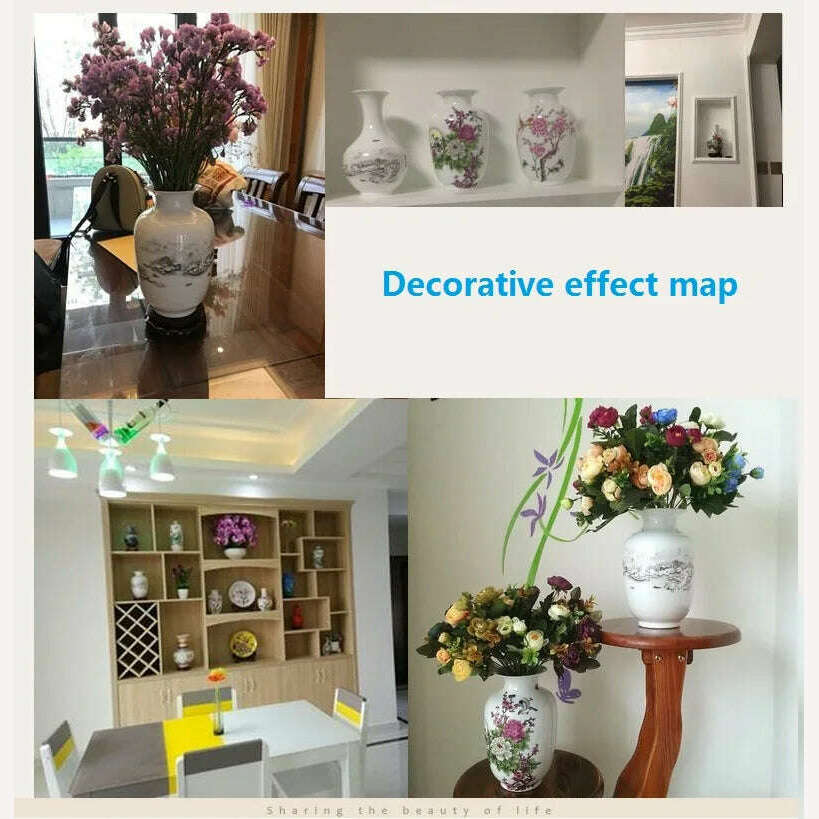 Jingdezhen Ceramic Vases Pottery Decoration Living Room Flower Arrangement Modern Home Simple TV Cabinet Ceramic Gift - KIMLUD
