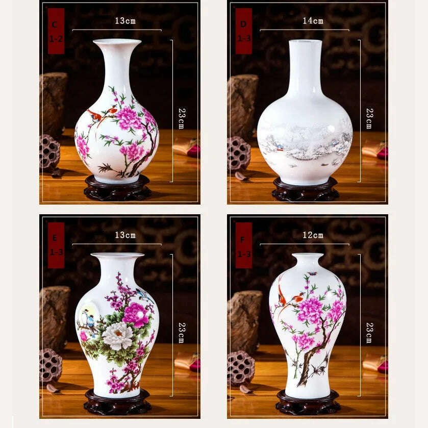 Jingdezhen Ceramic Vases Pottery Decoration Living Room Flower Arrangement Modern Home Simple TV Cabinet Ceramic Gift - KIMLUD