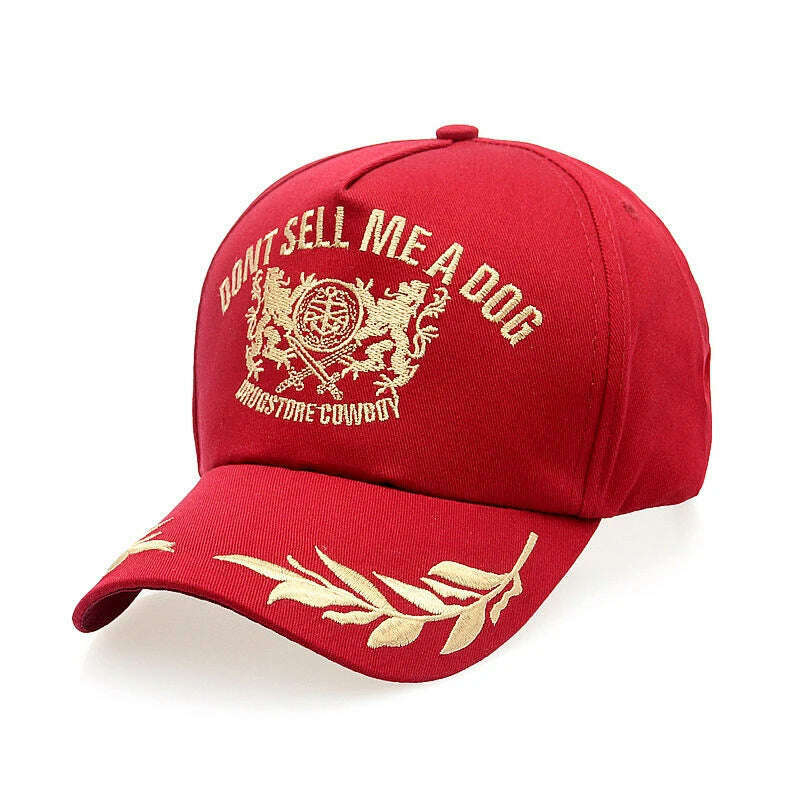 K43 New Trendy Men's Baseball Cap Golden Wheat Ear Leisure Sun Hat Outdoor Casual Embroidered Caps Black Sport Hats - KIMLUD