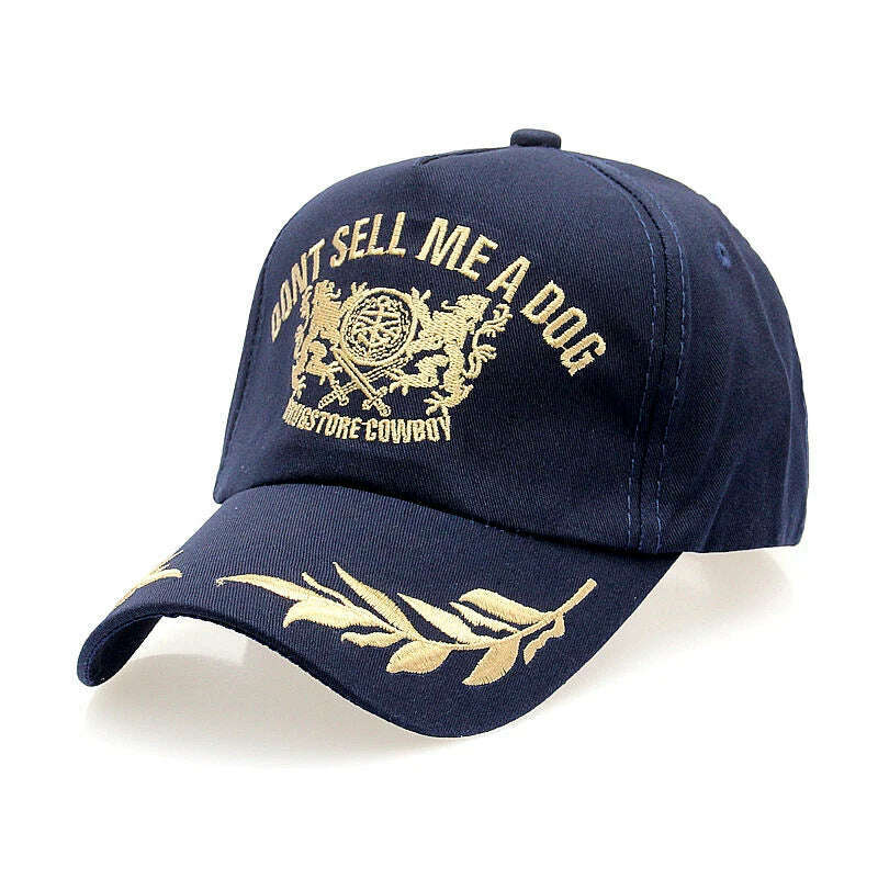K43 New Trendy Men's Baseball Cap Golden Wheat Ear Leisure Sun Hat Outdoor Casual Embroidered Caps Black Sport Hats - KIMLUD