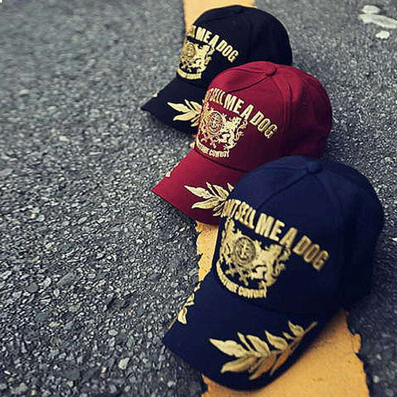 K43 New Trendy Men's Baseball Cap Golden Wheat Ear Leisure Sun Hat Outdoor Casual Embroidered Caps Black Sport Hats - KIMLUD