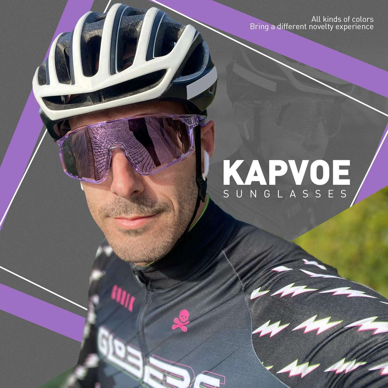 Kapvoe Cycling Glasses MTB Riding Running Sunglasses Polarized Skiing Fishing Climbing Goggles Man Woman Bike Bicycle Eyewear - KIMLUD