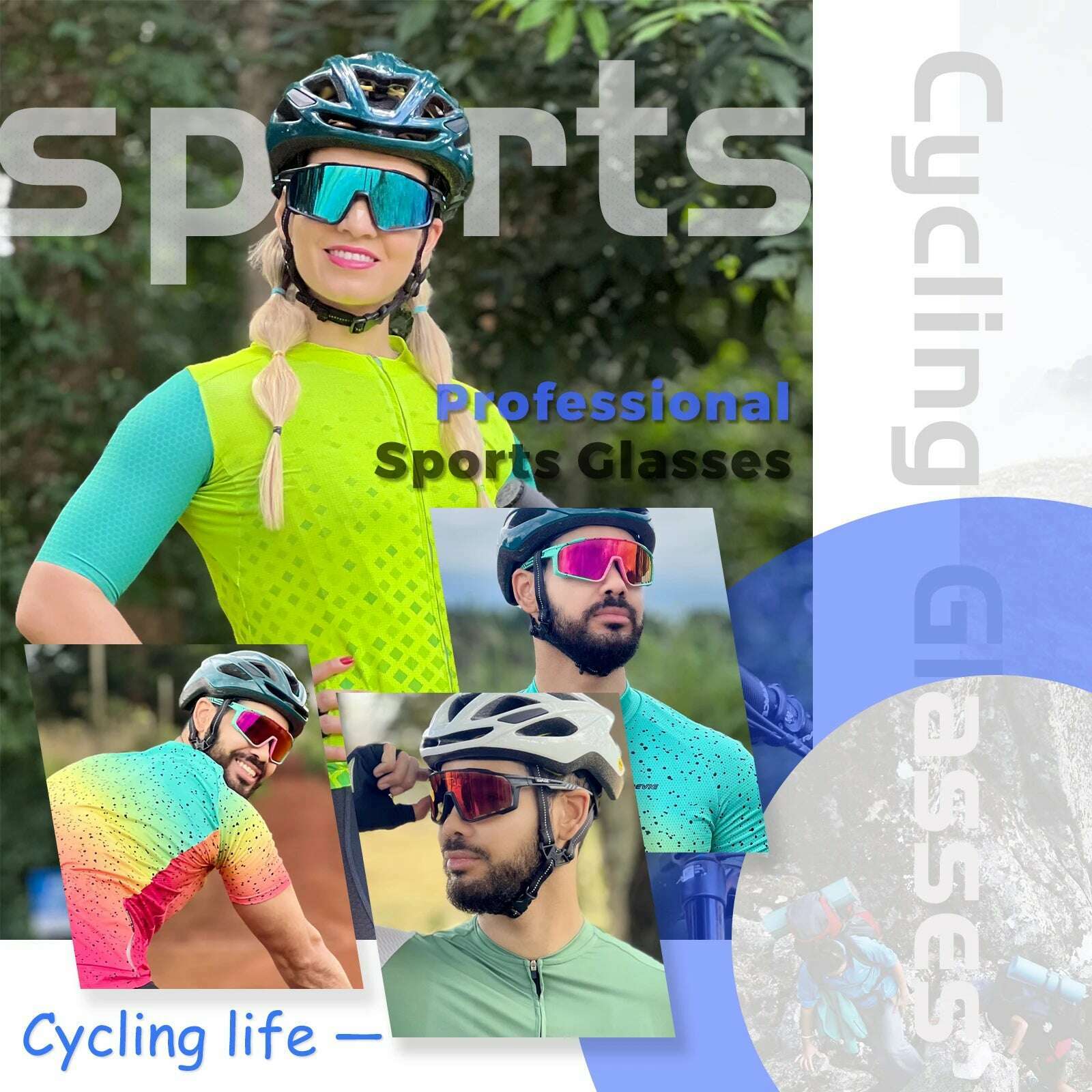 Kapvoe Cycling Glasses MTB Riding Running Sunglasses Polarized Skiing Fishing Climbing Goggles Man Woman Bike Bicycle Eyewear - KIMLUD