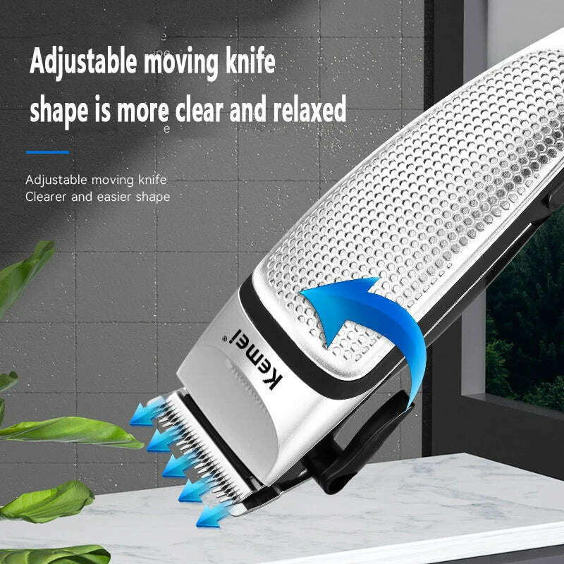 Kemei KM-4639 Electric Clipper Hair Clippers Professional Trimmer Household Low Noise Beard Machine Personal Care Haircut Tool - KIMLUD