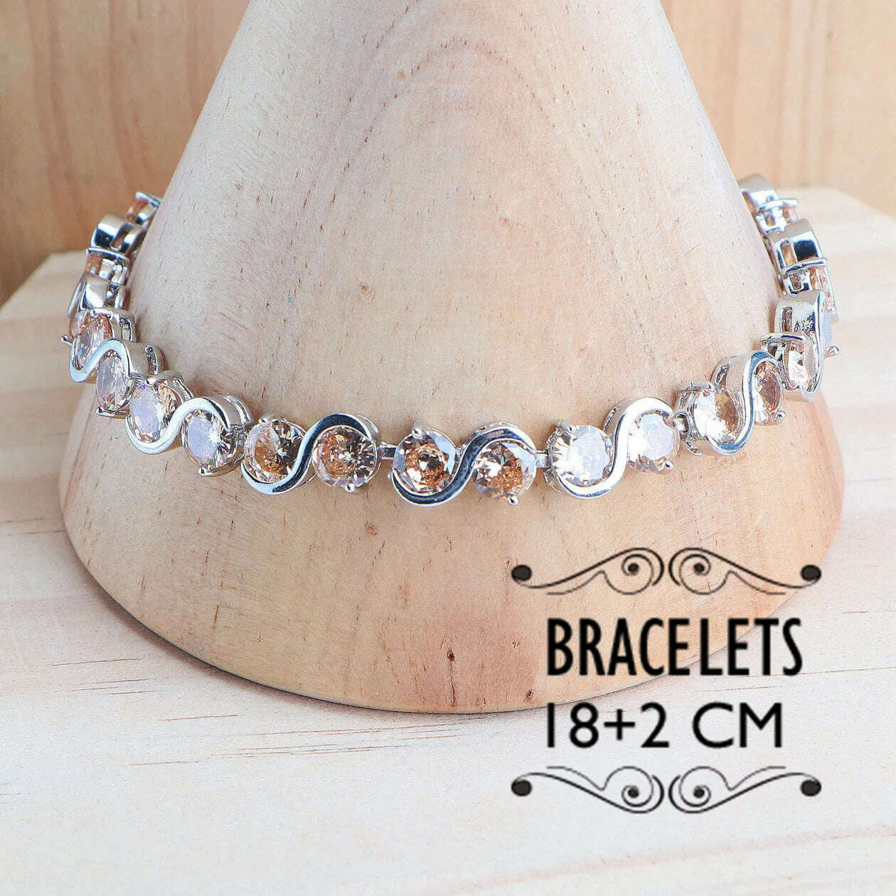 Ladies 925 Silver Jewelry Sets Champagne Zircon For Women Wedding Jewelry Rings Bracelets Stones Earrings Pendant Necklace Set - KIMLUD