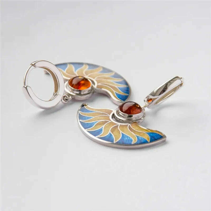 Latest Fashion Women's Enamel Painted Pendant Earrings Delicate Pendant Earrings Women's Wedding Engagement Statement Jewelry - KIMLUD