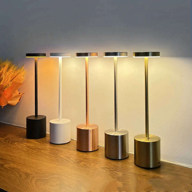 KIMLUD, LED Rechargeable Touch Metal Table Lamp Writing Lamp Bedside Creative Ambient Lights Bar Outdoor Decoration Night Lightings 2024, KIMLUD Womens Clothes