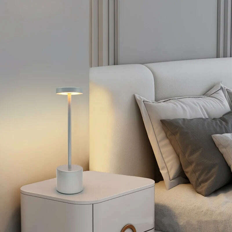 KIMLUD, LED Rechargeable Touch Metal Table Lamp Writing Lamp Bedside Creative Ambient Lights Bar Outdoor Decoration Night Lightings 2024, KIMLUD Womens Clothes