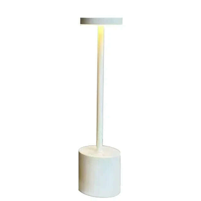 KIMLUD, LED Rechargeable Touch Metal Table Lamp Writing Lamp Bedside Creative Ambient Lights Bar Outdoor Decoration Night Lightings 2024, WHITE, KIMLUD APPAREL - Womens Clothes