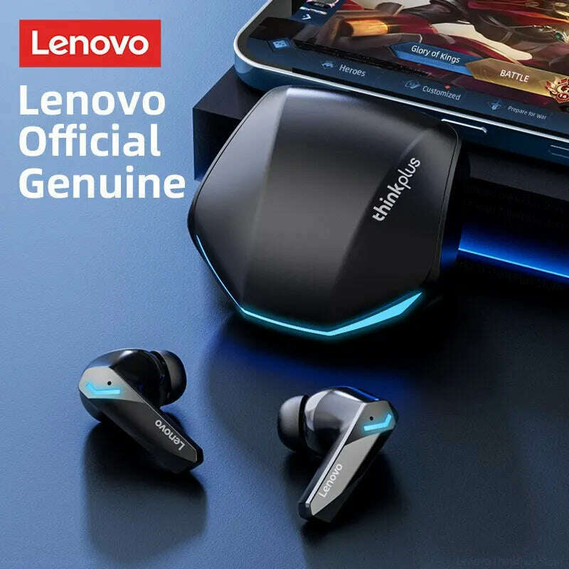 KIMLUD, Lenovo GM2 Pro Bluetooth 5.3 Earphones Sports Headset Wireless In-Ear Gaming Low Latency Dual Mode Music Headphones New, GM2 Pro Black, KIMLUD APPAREL - Womens Clothes