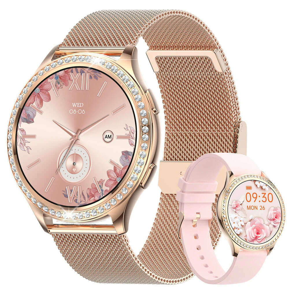 LIGE 1.32 inch Women Smart Watch Bluetooth Call AI Voice Assistant Women's Watches Custom Watch Face Health Monitor Smartwatches - KIMLUD