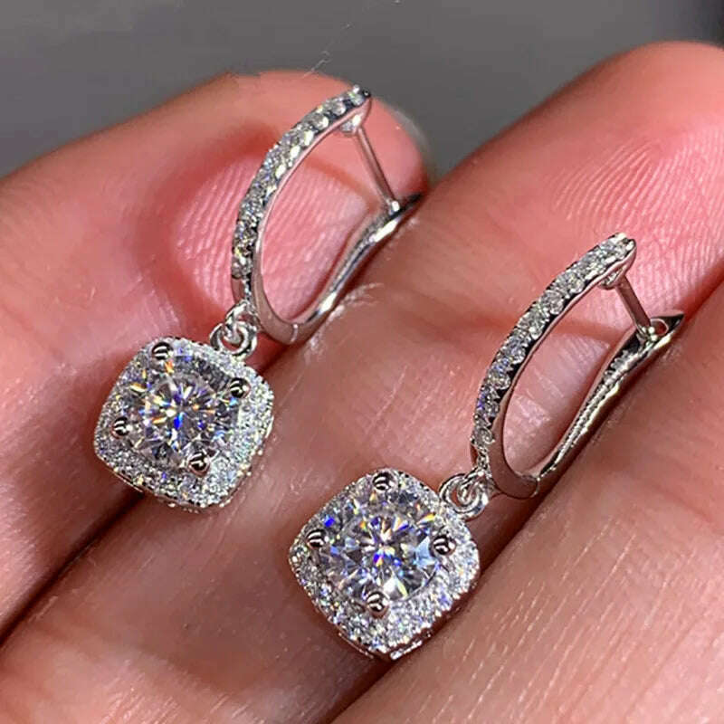 KIMLUD, Lihong Full Paved Crystal CZ Hoop Earrings for Women Dazzling Accessories Wedding Party Delicate Birthday Gift Statement Jewelry, E657 Silver, KIMLUD APPAREL - Womens Clothes