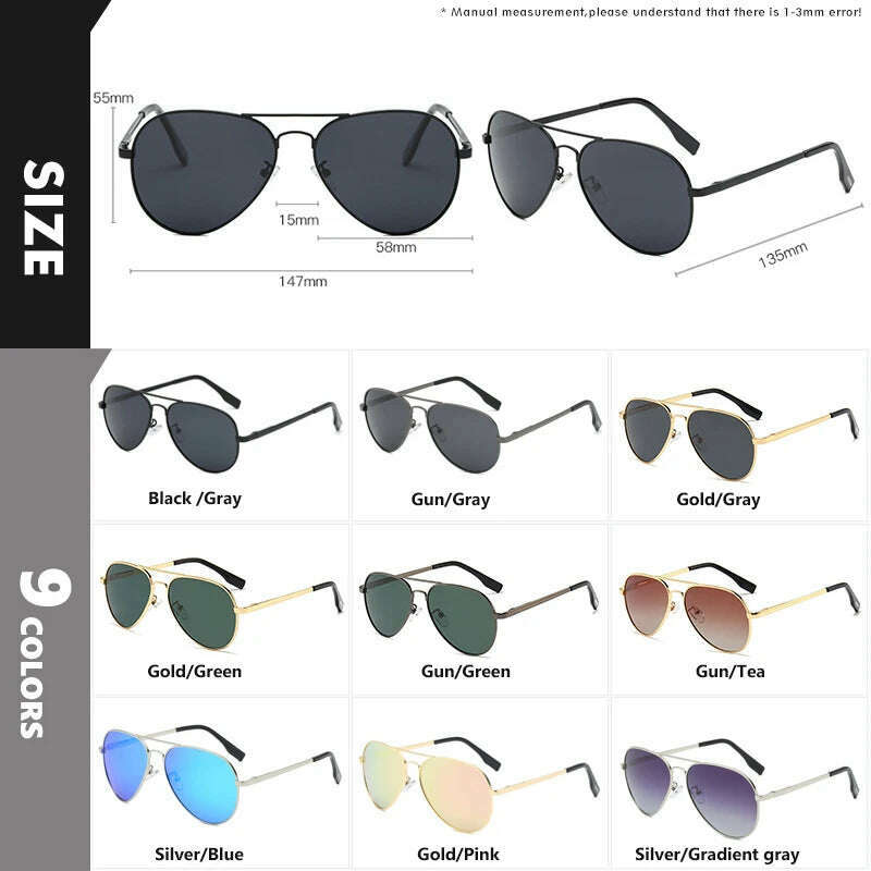 KIMLUD, LIOUMO Top Quality Aviation Sunglasses Men Polarized Driving Glasses Women Fashion Pilot Goggles Anti-Glare lentes de sol hombre, KIMLUD Womens Clothes
