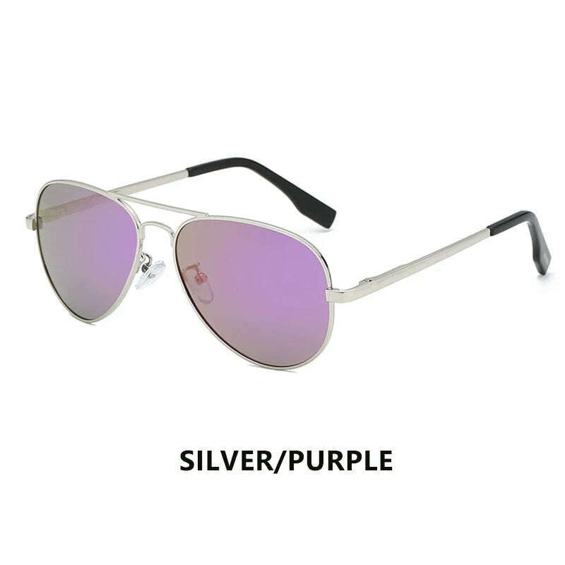 KIMLUD, LIOUMO Top Quality Aviation Sunglasses Men Polarized Driving Glasses Women Fashion Pilot Goggles Anti-Glare lentes de sol hombre, Silver-Purple / Polarized, KIMLUD APPAREL - Womens Clothes