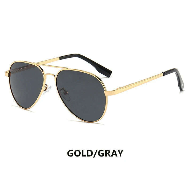 KIMLUD, LIOUMO Top Quality Aviation Sunglasses Men Polarized Driving Glasses Women Fashion Pilot Goggles Anti-Glare lentes de sol hombre, Gold-Gray / Polarized, KIMLUD APPAREL - Womens Clothes