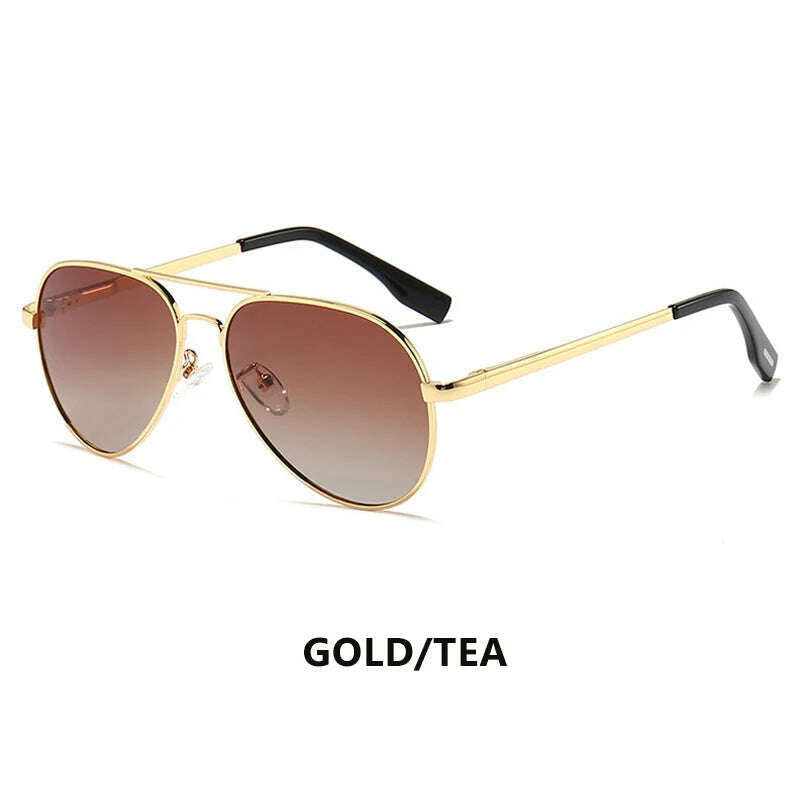 KIMLUD, LIOUMO Top Quality Aviation Sunglasses Men Polarized Driving Glasses Women Fashion Pilot Goggles Anti-Glare lentes de sol hombre, Gold-Tea / Polarized, KIMLUD APPAREL - Womens Clothes