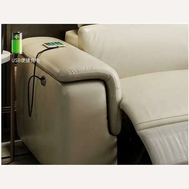 Living Room Sofa bed real genuine leather sofas salon couch electric recliner L sofa cama speaker air cleaner storage bluetooth - KIMLUD