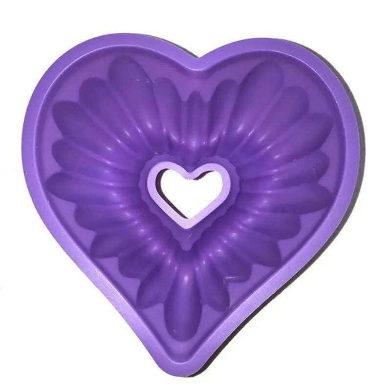 Love Heart Shape Cake Mold Silicone Freezing and Baking Pastry Molds Mousse Bread Mould Bakeware DIY Non-Stick Cake Pan - KIMLUD