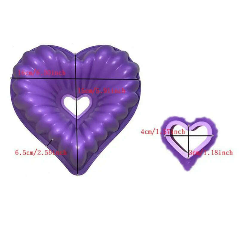 Love Heart Shape Cake Mold Silicone Freezing and Baking Pastry Molds Mousse Bread Mould Bakeware DIY Non-Stick Cake Pan - KIMLUD