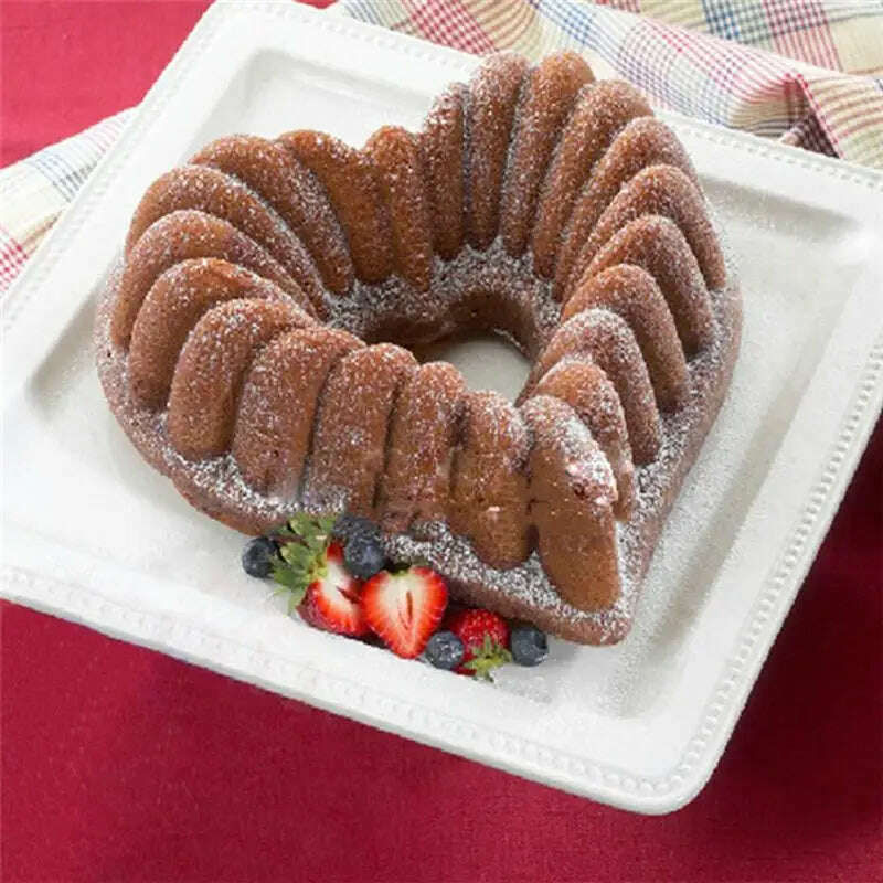 Love Heart Shape Cake Mold Silicone Freezing and Baking Pastry Molds Mousse Bread Mould Bakeware DIY Non-Stick Cake Pan - KIMLUD