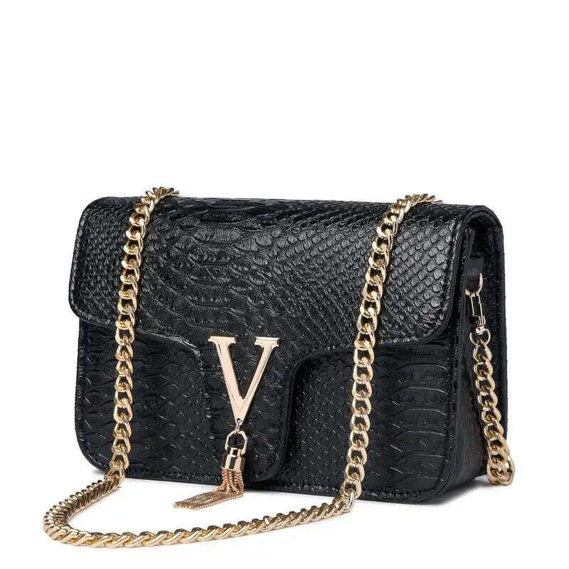 Luxury Handbags Women's Bags Brand Fashion V Chain Shoulder Crossbody Bags For Women Sac A Main Femme De Marque Luxe Cuir 2023 - KIMLUD