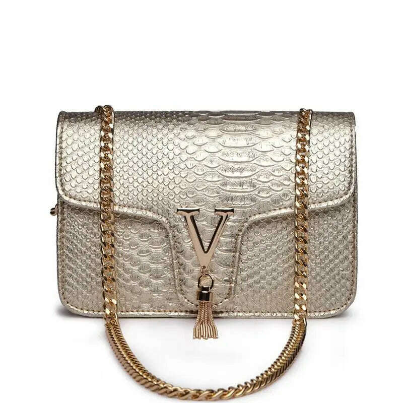 Luxury Handbags Women's Bags Brand Fashion V Chain Shoulder Crossbody Bags For Women Sac A Main Femme De Marque Luxe Cuir 2023 - KIMLUD