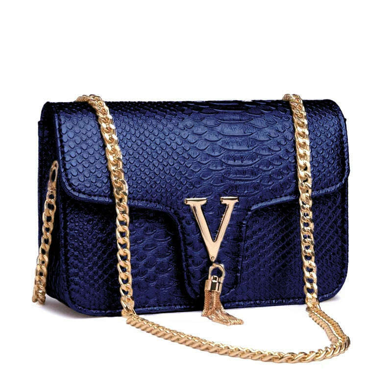 Luxury Handbags Women's Bags Brand Fashion V Chain Shoulder Crossbody Bags For Women Sac A Main Femme De Marque Luxe Cuir 2023 - KIMLUD