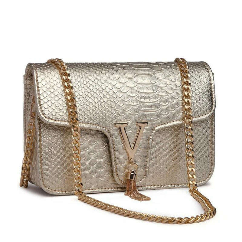 Luxury Handbags Women's Bags Brand Fashion V Chain Shoulder Crossbody Bags For Women Sac A Main Femme De Marque Luxe Cuir 2023 - KIMLUD