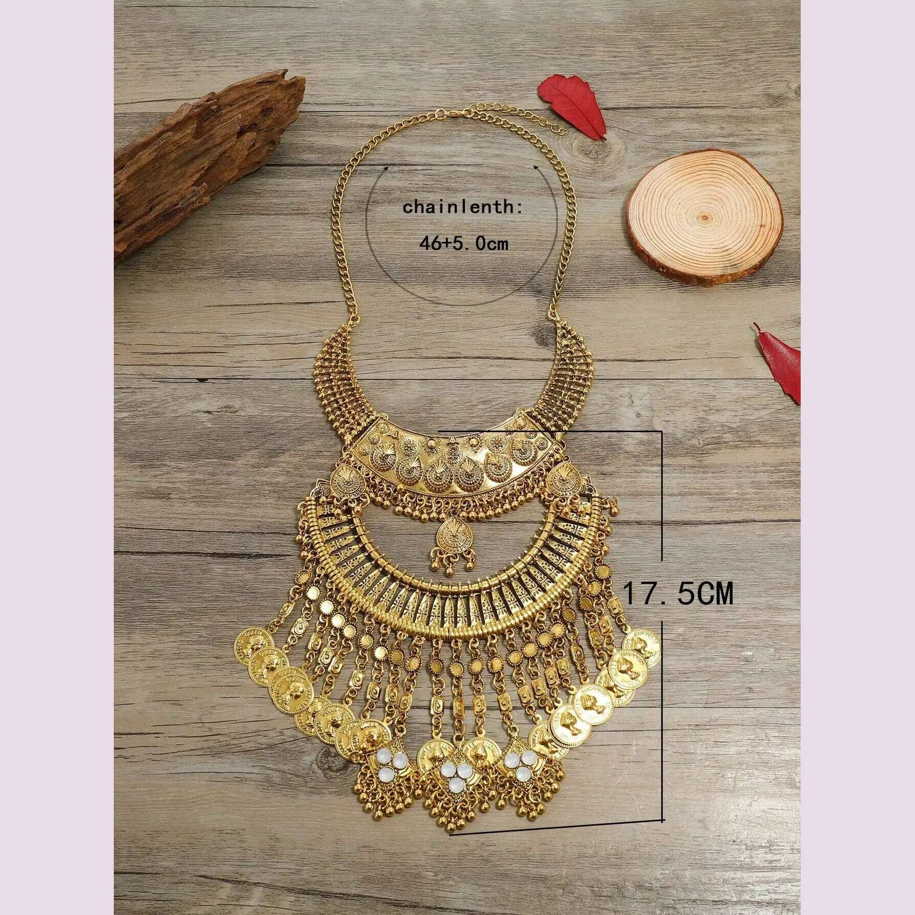 LZHLQ Women Necklace Vintage Statement Necklaces Pendants Bohemia Tassels Jewelry Accessories - KIMLUD