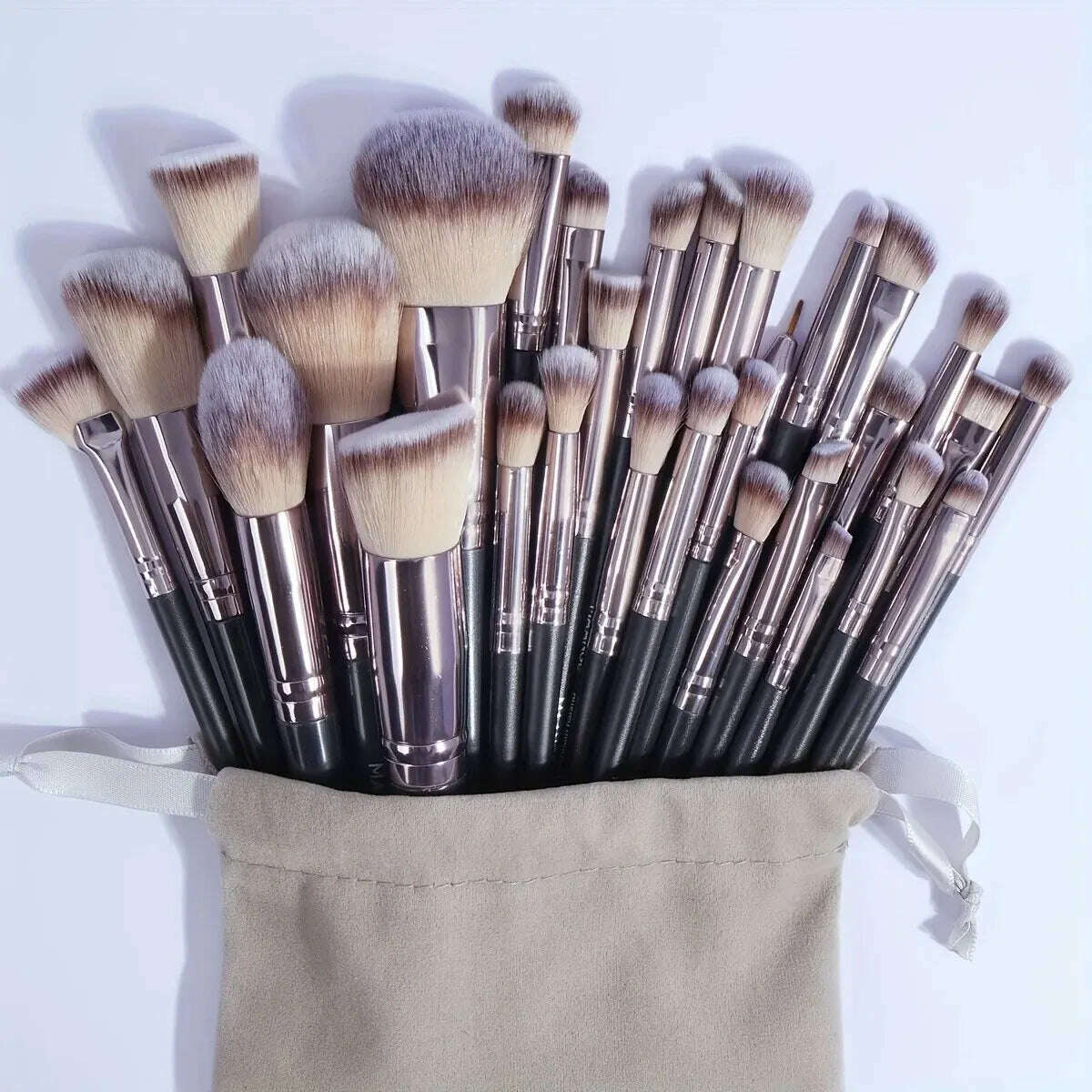 MAANGE 30pcs Professional Makeup Brush Set Foundation Concealers Eye Shadows Powder Blush Blending Brushes Beauty Tools with Bag - KIMLUD