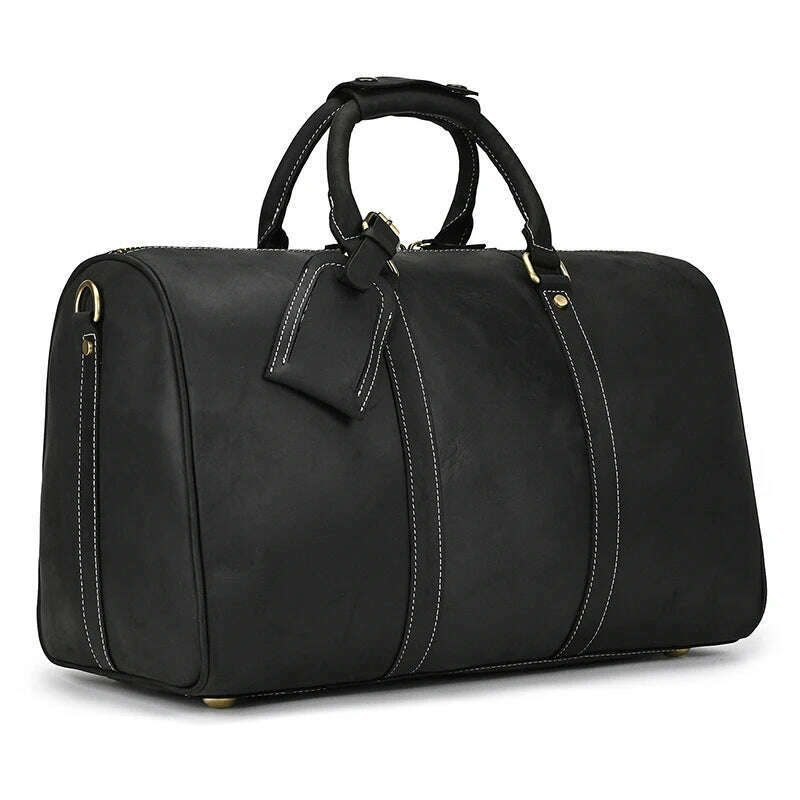 MAHEU Men Genuine Leather Travel Bag Travel Tote Big Weekend Bag Man Cowskin Duffle Bag Hand Luggage Male Handbags Large 60cm - KIMLUD