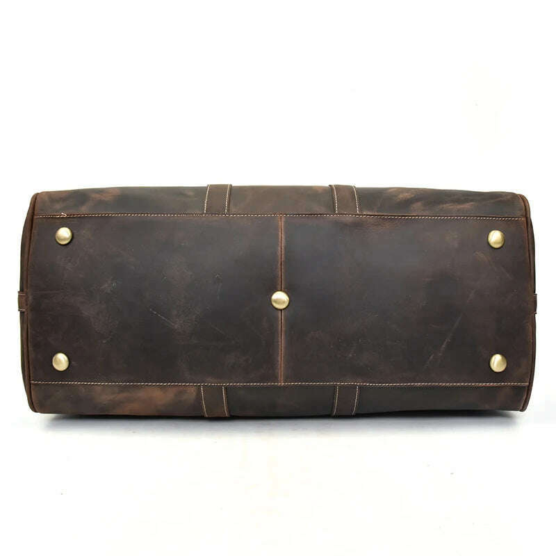 MAHEU Men Genuine Leather Travel Bag Travel Tote Big Weekend Bag Man Cowskin Duffle Bag Hand Luggage Male Handbags Large 60cm - KIMLUD