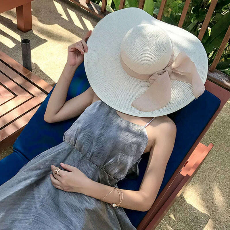 MAXSITI U Summer Straw Hats Bowknot Steamer Breathable Sun Hat Women Holiday Beach Hat Sun Protection Cap Visor Hat sombreros - KIMLUD