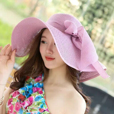 MAXSITI U Summer Straw Hats Bowknot Steamer Breathable Sun Hat Women Holiday Beach Hat Sun Protection Cap Visor Hat sombreros - KIMLUD
