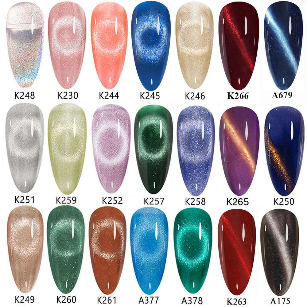 MAYCHAO 7ml Cat Eye Gel Nail Polish Shiny Magnetic Gel Semi Permanent Soak Off UV Gel Glitter Manicure For Nail Art Gel Varnish - KIMLUD
