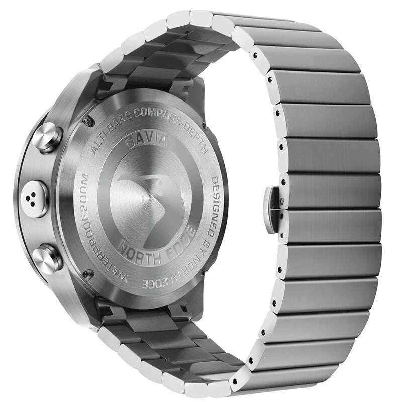 Men Dive Sports Digital watch Mens Watches Military Army Luxury Full Steel Business Waterproof 200m Altimeter Compass NORTH EDGE - KIMLUD