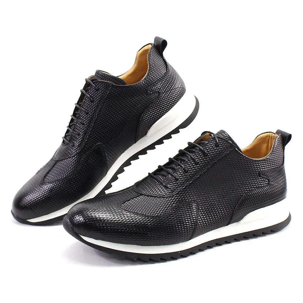 Men's Casual Shoes Genuine Leather Fashion Designer Oxford Handmade Comfortable Male Sneakers Outdoor Street Flat Shoes for Men - KIMLUD