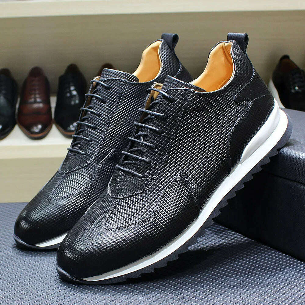 Men's Casual Shoes Genuine Leather Fashion Designer Oxford Handmade Comfortable Male Sneakers Outdoor Street Flat Shoes for Men - KIMLUD