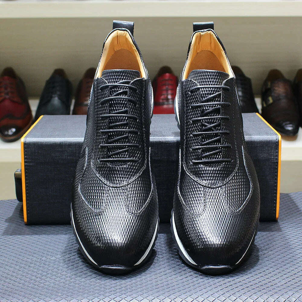 Men's Casual Shoes Genuine Leather Fashion Designer Oxford Handmade Comfortable Male Sneakers Outdoor Street Flat Shoes for Men - KIMLUD