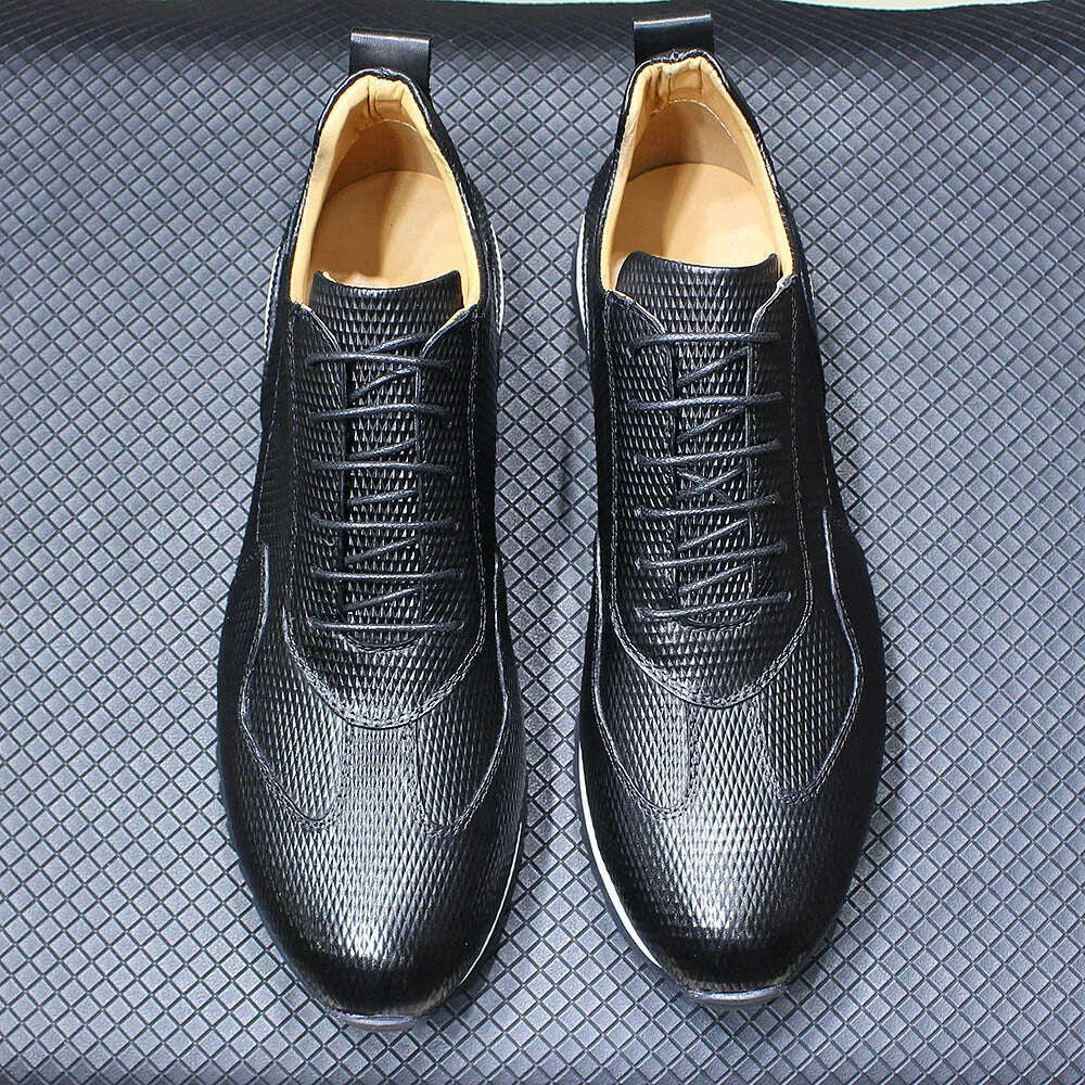 Men's Casual Shoes Genuine Leather Fashion Designer Oxford Handmade Comfortable Male Sneakers Outdoor Street Flat Shoes for Men - KIMLUD