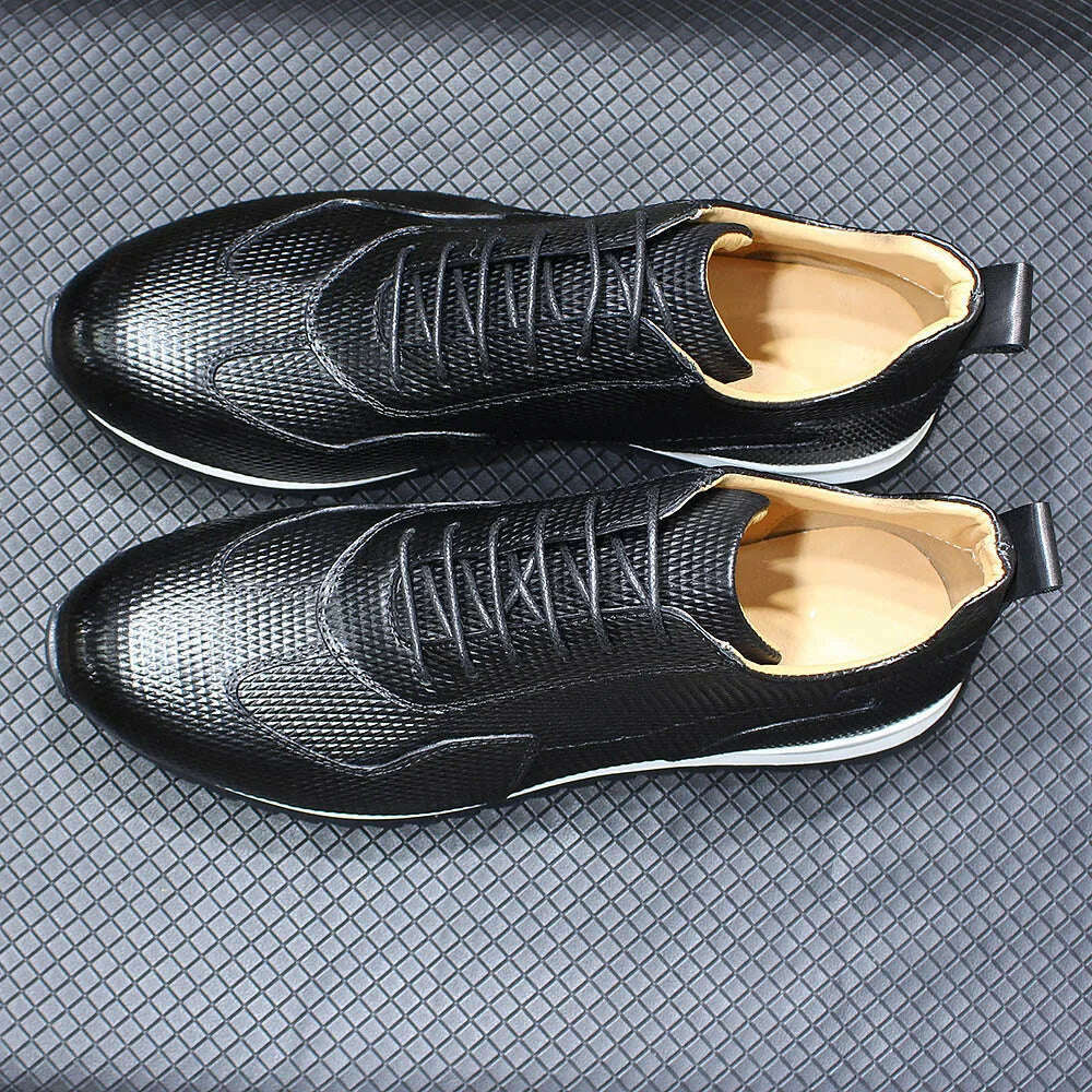 Men's Casual Shoes Genuine Leather Fashion Designer Oxford Handmade Comfortable Male Sneakers Outdoor Street Flat Shoes for Men - KIMLUD