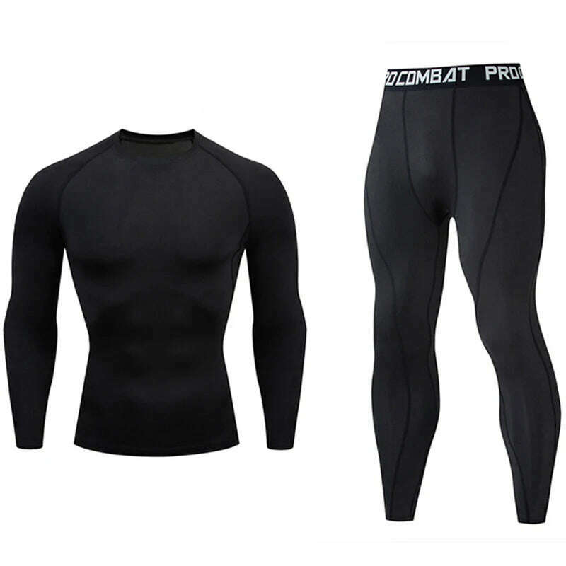 Men's Gym Clothing Short Running Man Compression tights perspiration Track suit Gym Man black T shirt Sport Pants S-XXXXL - KIMLUD