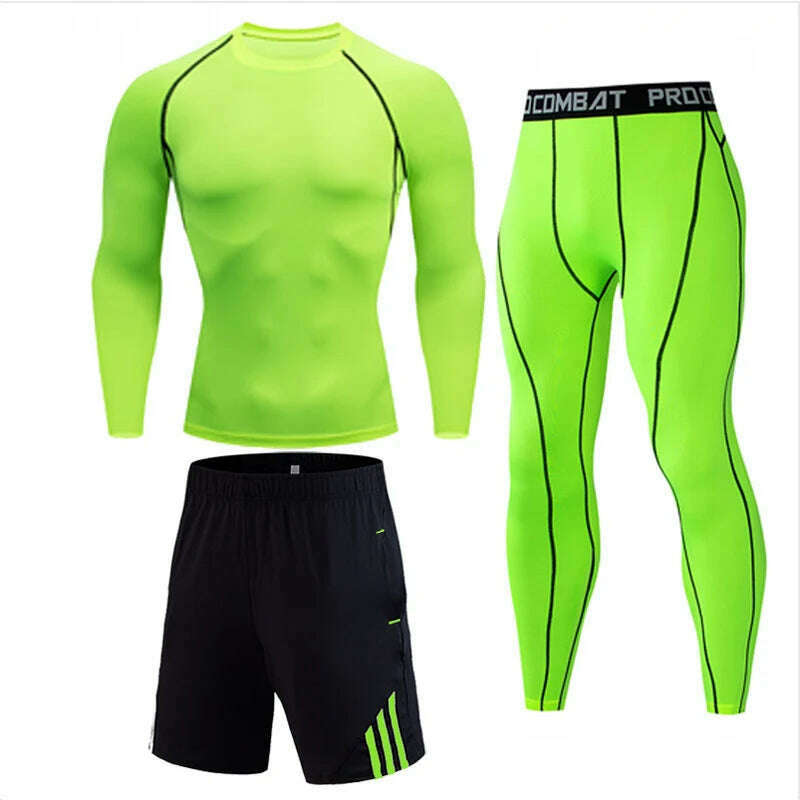 Men's Gym Clothing Short Running Man Compression tights perspiration Track suit Gym Man black T shirt Sport Pants S-XXXXL - KIMLUD