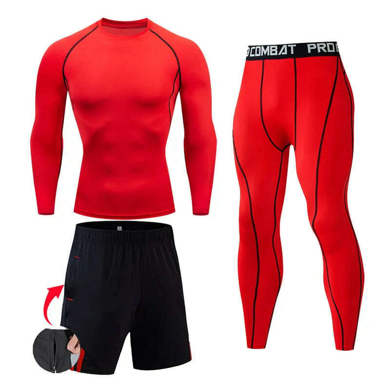 Men's Gym Clothing Short Running Man Compression tights perspiration Track suit Gym Man black T shirt Sport Pants S-XXXXL - KIMLUD