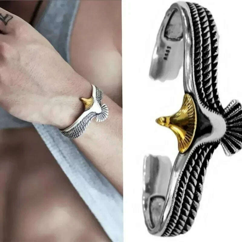 Men's Personalized Retro Ethnic Animal Pixiu Bangles Men Women Cuff Bracelets Casual Jewelry Gifts - KIMLUD