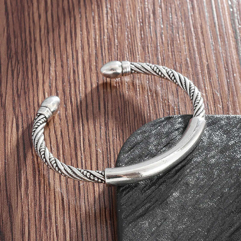 Men's Personalized Retro Ethnic Animal Pixiu Bangles Men Women Cuff Bracelets Casual Jewelry Gifts - KIMLUD