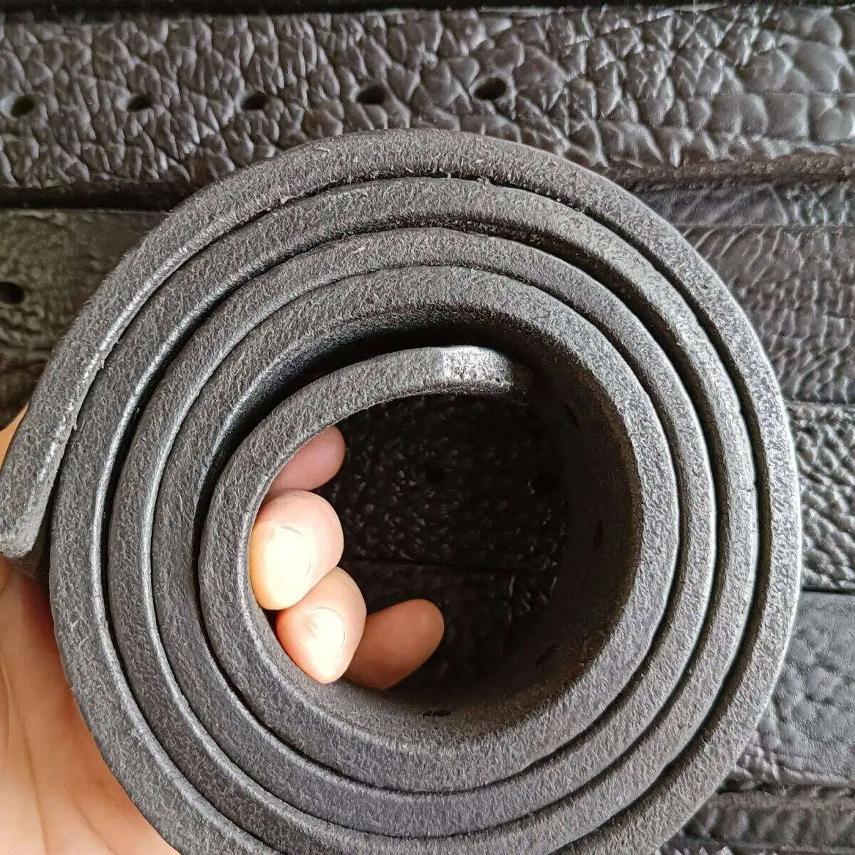 Mens Stainless Steel Buckle Cowhide Handmade Genuine Leather Thickened Belts For Men Luxury Cowboy Belt Gift Full Grain Leather - KIMLUD