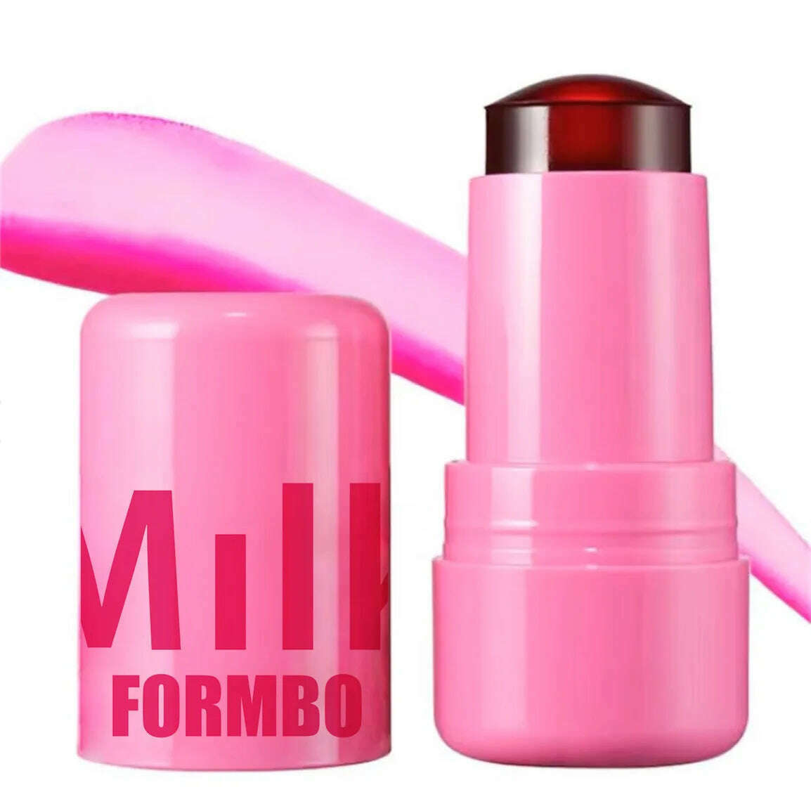 Milk Jelly Powder Blusher 3-in-1 Moisturized Blusher Stick Long Lasting Brighten Matte Facial Contour Rouge Makeup Lip Tint - KIMLUD